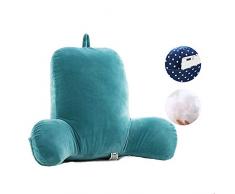 CHYIR - Cojín de Espuma triturada para Leer y Ver la televisión y Relajarse, Verde, Large