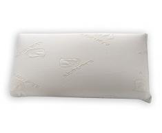 Dormio - Almohada viscoelástica con perfecta adaptabilidad al cuello, Tejido Aloe Vera, Termorregulable, Blanco, 150 cm