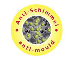 WENKO 20037100 Cortina de ducha Unicolor Rojo - antibacterial, lavable, Poliéster, Rojo