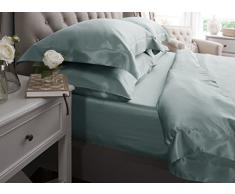 Jasmine seda 100% Mulberry 19 MM Charmeuse de seda sábana de (color azul) - Single 180 cm x 275 cm