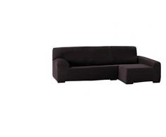 Eysa Teide - Funda para sofá con chaise longue (240 cm, elastómero de poliéster acrílico, elástica, chaise longue a la izquierda), color marrón