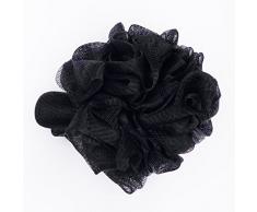 fullgold baño rosa flores estilo con mano Loop Cepillo Ducha bola de malla Esponja Ducha Puf Esponjas, esponjas de baño exfoliante suave rascador de espalda grande, 1 unidades (negro)