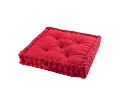 COTON dintérieur Cojín de Suelo Panamá, Color Rojo, 60 x 60 x 10 cm