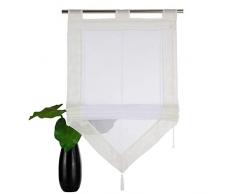 SIMPVALE 1 Pieza Persiana Romana Cortina de Poliéster de Rodar en Forma de Arriba Decoración Pare Puerta Ventana, Cocina, Baño, Beige, Ancho 45cm / Altura 140cm