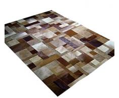 Vip Leather Alfombra de Piel de Vaca Patchwork. Diseno Exclusivo. Codigo Ar158 (150 cm x 210 cm)