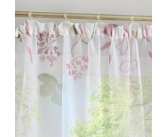 SIMPVALE 1 Pieza Cortinas Floral Visillos para Balcón, Sala, Cocina, Ancho 140 cm (Púrpura 509#, Altura 145cm)