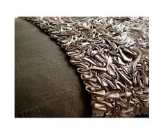 Chocolate Cream - Decorativa Funda de Cojin 30 x 40 cm, Rectangle/Lumbar Brown Seda Satén Bordado de La Cinta