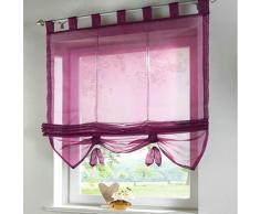 SIMPVALE Condole estilo romano L caida sombra ventana cortina para balcon y de la cocina, Morado, 140cm*155cm