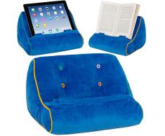 Gifts for Readers & Writers Soporte sofá de Lectura, Atril para Libros, iPad, Tablet, eReader, cojín de Descanso, Idea de Regalo - Modelo Azul