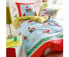 Kaeppel Linon - Juego de cama infantil (1 funda de edredón de 135 x 200 cm y 1 funda de almohada de 80 x 80 cm), diseño con hadas y gnomos