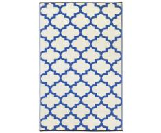 Fab Hab - Tangier - Alfombra para Exterior e Interior - Azul Regata y Blanco - (150 cm x 240 cm)