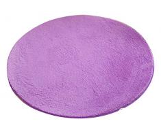 AnyuA Alfombras,Redonda Alfombra de Piso para Sala de Estar,Baño y Dormitrio Cojín Silla Morado (80 cm)