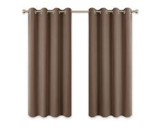 PONY DANCE Jgo de Cortinas Opacas Termicas Aislantes Frio Calor Color Moca para Salon Dormitorio Moderno/Decoracion Hogar Cocina Comedor Oficina Puerta, 2 Paneles, 117 x 137 cm (An x L)