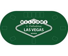 Tapete Poker Antideslizante Oval "Las Vegas" verde PVC 200 cm x 100 cm | Tapete poker mesa PVC | Tapete vinilico para mesas | Poker "Las Vegas" verde