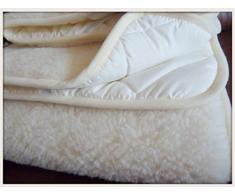 Manta/Sábana de Lana Merina Básica Protector de colchón 70 x 200 cm Certificada por Woolmark. Muy Suave y Confortable.