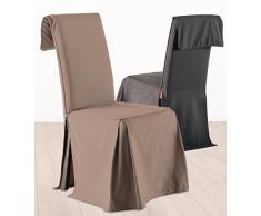 Funda para silla ajustable en altura - 100% algodón - Color MARRÓN TOPO