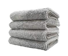 Polyte - Toalla de Manos de Microfibra superabsorbente antipelusa - Secado rápido - Gris - 41 x 76 cm - Pack de 4