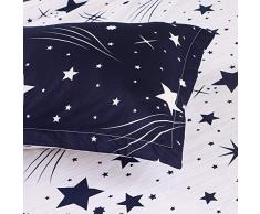 Wonder 3 Piezas Juego de Sábanas de Poliéster Super Suave de Juego de Sábanas de Almohada de Meteorito (135 * 200 cm)