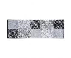 Teppich Boss - Alfombra de cocina (50 x 150 cm, lavable, antideslizante), diseño de patchwork, color gris