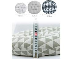 Chickwin Cojines de Asiento Yoga Estera de Cojines Meditación Oficina Europeo Costumbres étnicas Futón Tatami Alfombra de Piso Cojín Amortiguador (50x50cm,Ola)