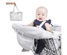 Funda protección Carrito Compras 2-En-1 De Alta Cubierta De La Silla del Asiento Portátil Almohadilla De Algodón Superior con Cinturón De Seguridad, para El Bebé Niños De Los Niños