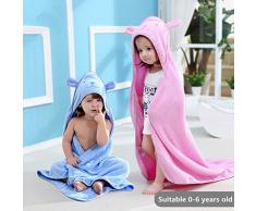 Toallas de Baño Bebe, Morbuy Toalla Niño con Capucha Antibacteriana e Hipoalergénica Extra Suave para Mantener el Bebé Calentito y Cómodo Para Niños Niñas 0-6 Años (Rosado)