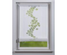 Home Fashion 54614-810 - Estor (140 x 80 cm), estampado con motivo de plantas, color blanco
