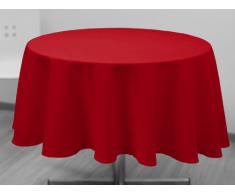 Alix - Mantel antimanchas (redondo, 180 cm), color rojo