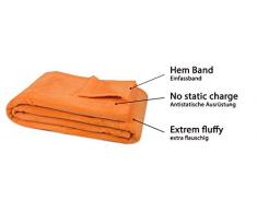 ZOLLNER Manta para Cama y sofá, Naranja, 150x200 cm, en Otros Colores, 60% algodón y 40% acrílico