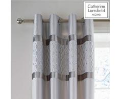 Catherine Lansfield - Cortinas con Ojales (167,6 x 228,6 cm), Color Plateado