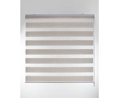 Blindecor Lira Estor Enrollable de Doble Capa, Noche y Día, Poliéster, Lino Crema, 100 x 250 cm (ancho x largo)