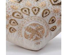 55x55 cm Fundas De Cojines, Crudo Cubierta De Almohadas, Zardozi De Las Lentejuelas Étnico Brillante Resplandecer Cubierta De Almohadas, Sabana de algodon Moderno Fundas De Almohada - Gold Charm