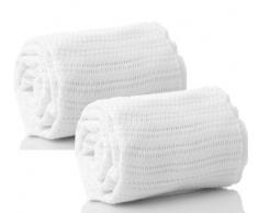 Par de 100% puro algodón celdas Baby - Manta para bebé carro Cuna Cama Moses cesta Belén en azul rosa o Blanco blanco 2 x weiß