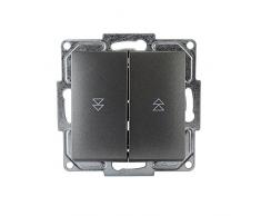 Persiana (gunsan Visage 3T-MOTORS pulsador pulsador rasante oscuro plata, 250 V, 10 A, sistema de inserción)