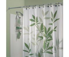 InterDesign Leaves Cortina de ducha | Cortina de baño de diseño de tamaño estándar, 180,0 cm x 200,0 cm | Elegantes cortinas estampadas con dibujo de hojas | Poliéster verde