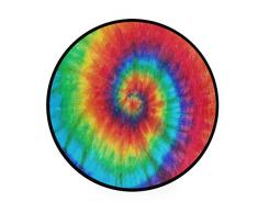 Mnsruu - Alfombra Redonda Abstracta con Nudos de arcoíris para Sala de Estar o Dormitorio (92 cm de diámetro)