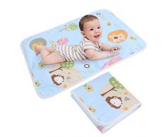 PortatilCambiador de pañales Estera para bebé, aislamiento de algodón Almohadilla para orina impermeable Pañal para bebés Ropa de cama para cambiar de funda para 0-3 años(A)