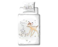 Bambi Disney Juego de ropa de cama para niñas, ropa de cama para adolescentes, REH & Hase Klopfer, funda de almohada 80 x 80 + funda nórdica 135 x 200 cm – 100% algodón