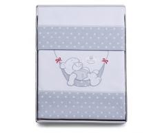 PEKITAS Juego De 3 Piezas De Sábanas Finas Para Minicuna 50X80 CM 100% Algodón HECHO EN PORTUGAL(funda almohada+sabana+bajera,osito blanco)