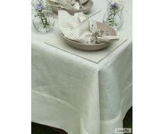 Linenme Mantel Emilia Round de lino. Color blanco roto 180 cm.