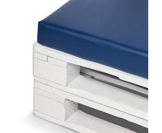 SUENOSZZZ - Conjunto Asiento cojin y Respaldo para palets (2 x Unidades) Cojin Relleno con Espuma. Color Azul | Cojines para Chill out, Interior y Exterior, Jardin | No Incluye Palet