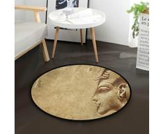 Mnsruu Antiguo Piedra Egipcia Vintage Ronda Alfombra para salón Dormitorio 3 de diámetro (92 cm)