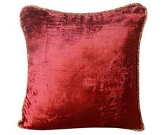 Granate Cubierta De Almohadas, Color Sólido Cuerda Con Cuentas Fundas De Almohada, 35x35 cm Funda De Almohada, Terciopelo Cubierta De Almohadas, Contemporáneo Cojines Cubren -Maroon Shimmer