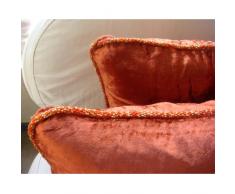 Rust Shimmer - Decorativa Funda de Cojin 60 x 60 cm, Square Rust Terciopelo Frontera de Cuentas Hecho A Mano