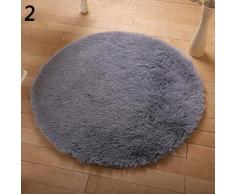 RIsxffp Suave y cálida decoración del hogar Dormitorio Pasillo Color Puro Ronda Terciopelo Alfombra cojín Puerta Piso Mat Gray S