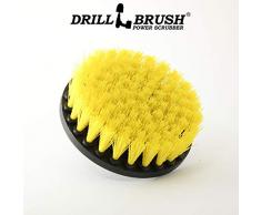 Drill Brush Power Scrubber Amarillo 13cm Accesorio Para Taladro de potencia depurador de fibra de vidrio para la baldosa de suelo Alfombra de tapicería del punto de Limpieza Limpieza General