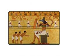 Use7 Alfombra Antiguo de Cultura Egipcia Antigua, Alfombra Antideslizante, Alfombrilla de Suelo, Felpudo, Salón, Dormitorio, 50 x 80 cm
