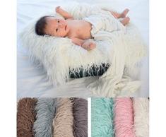 yeahibaby fotos de bebé para bebé los accesorios fotografía de tuercas capazo pieles dulce Edredón fotográfica mate (blanco)