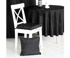 DOUCEUR DINTERIEUR - 1720381, Mantel Redondo, 180 Cm, Essentiel, Poliéster Liso, Negro