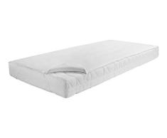 Dormisette Q159 Cubrecolchones de Molton, Premium de Hilo Calmuc para colchones del tamaño de 90/200 cm, Blanco Puro